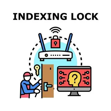 Indexing lock concept for digital security system Stock Illustration