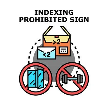 Indexing prohibited sign concept for data restriction Stock Illustration