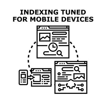 Indexing tuning process for mobile devices optimization Stock Illustration