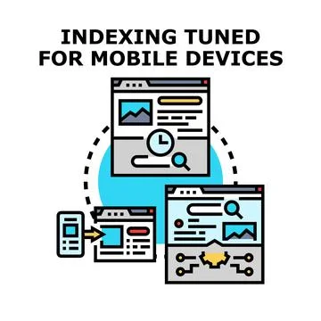 Indexing tuning process for mobile devices optimization Stock Illustration