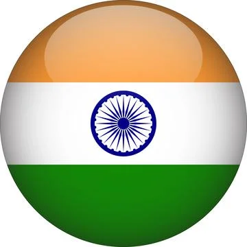 India 3D Rounded Flag Vector Stock Illustration