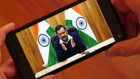 India - 9 December 2020: Arvind, Kejriwal Speaking at the TIE Global Summit Stock Footage 144886912