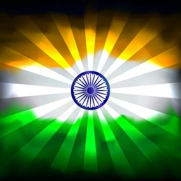 India abstract flag, sun rays. Creative background, template patriotic design 스톡 일러스트