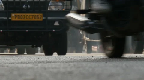 India, Amritsar traffic, low angle Stock Footage 48767618