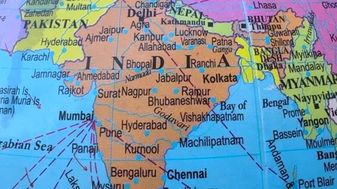 India and China map Stock-Footage 322934732