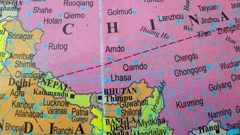 India and China map Video stock 322934741