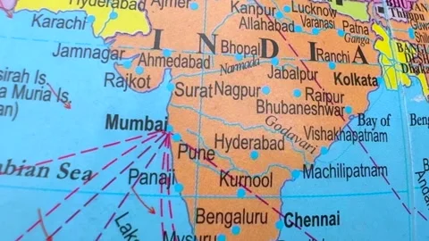 India and China map Stock Footage 325710767