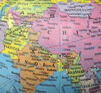 India and China map Stock Photos