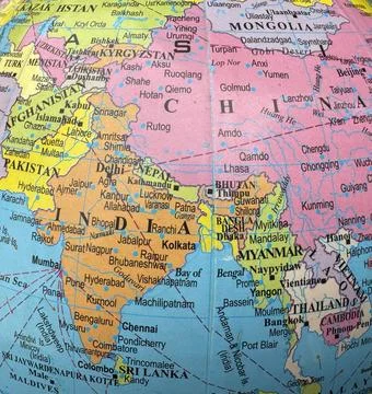 India and China map Stock Photos