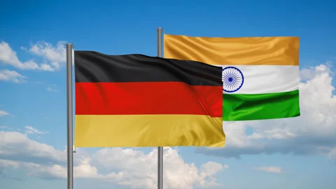 India and Germany flag Stock Footage 245111111