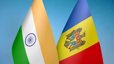 India and Moldova two flags Stock Illustration