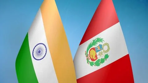 India and Peru two flags Stock Illustration