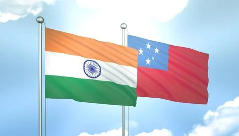 India and Samoa Flag Together A Concept of Relations Stock Illustration