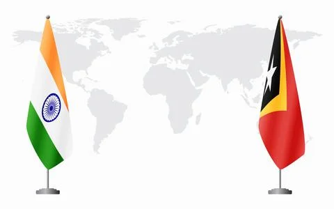 India and Timor-Leste flags for official meeting Illustration