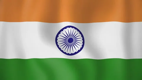 India animated flag. Seamless loop. 4K 스톡 동영상 145441791
