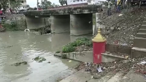 India: Another bridge collapses in northern India, adding to growing infrast... Stock Footage 280477977