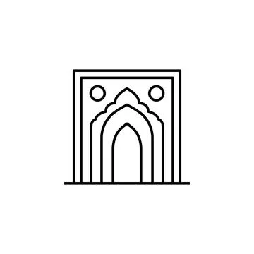 India, arc icon. Element of India culture icon. Thin line icon for website Illustrazione stock