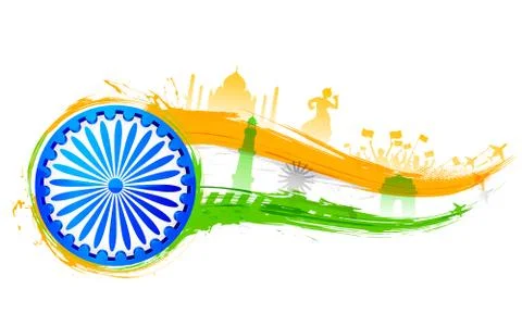 India background with monument Stock Illustration