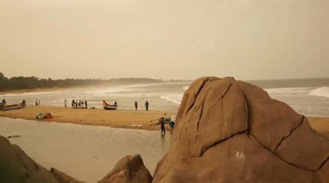 India Beach Boats Stock Footage 11621426
