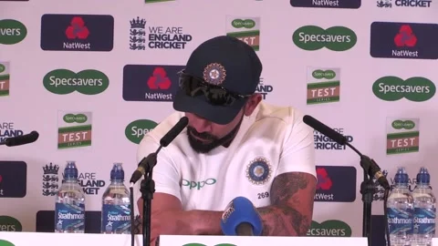 India captain speaks ahead of the third Test against England Stock Footage 148662664