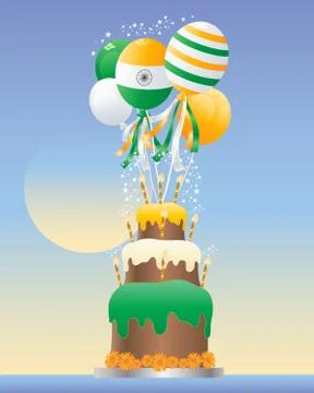 India celebration cake Stock Illustration