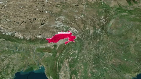 India China Border Dispute Map  Arunachal Pradesh Highlighted  Geopolitical  Stock Footage 327132611
