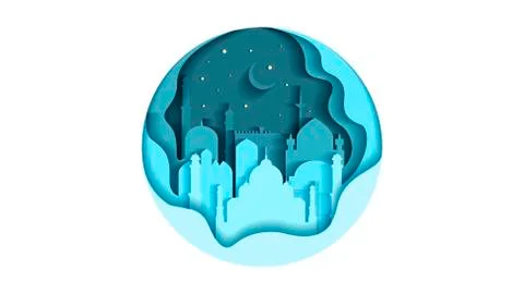 India circle icon flat style architecture buildings monuments town city country Ilustración de archivo
