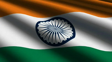 India Close-up Flag - HD - loop Stock Footage 623648