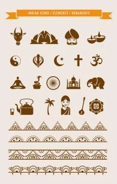 India - collection of icons and elements Stock Illustration