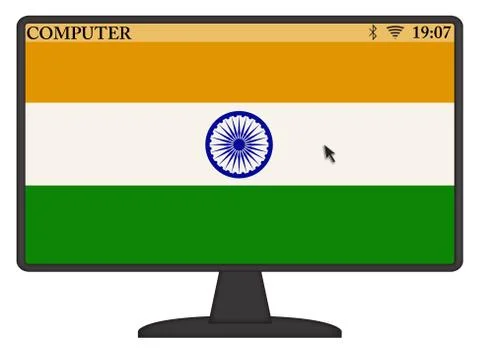 India Computer Flag Stock-Illustration