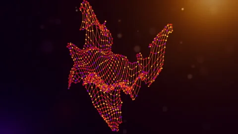 India Connected Intelligence Network Map Reveal Animation Stock Footage 337042511