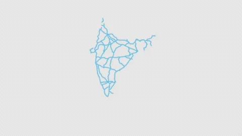 India Country Line Map Self Drawing Animated Overlay, Alpha 4K 스톡 동영상 340290225