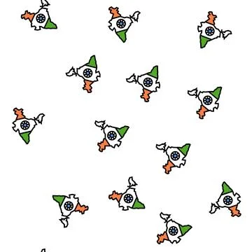 India country map flag vector seamless pattern Illustrazione stock