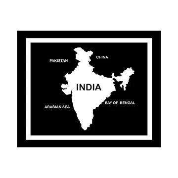 India country map icon Stock Illustration