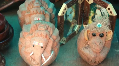 India craft on coconut Stock Footage 42609519