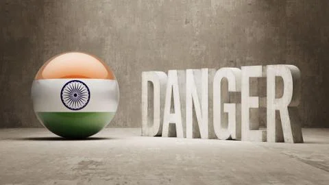 India. Danger  Concept Stock Illustration