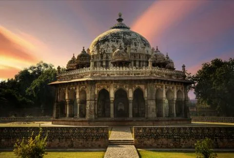 India, Delhi, Isa Khan Niyazi's Tomb Stock Photos