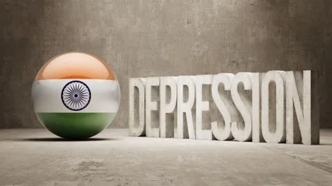 India Depression Concept Stock Illustration