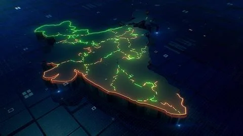 India digital map 4k  Stock Photos