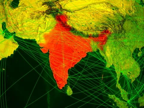 India on digital map Stock Illustration