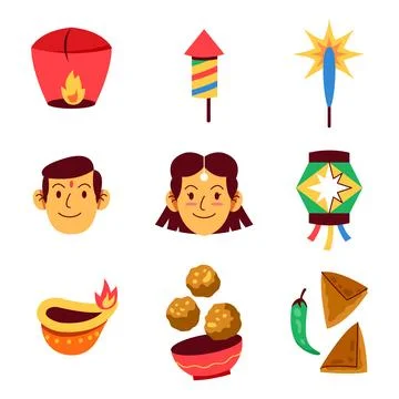 India Diwali Element Ilustração Stock