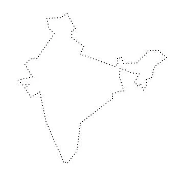India dotted outline vector map Illustrazione stock