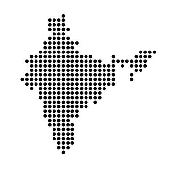 India dotted vector map Stock Illustration