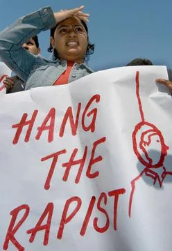 India - employees of Bpo Demand Capital Punishment For Rapist in B - Dec 2005 Stock Photos