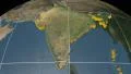 India extruded. Blue Marble. Graticule. 4k or 4k+ Resolution