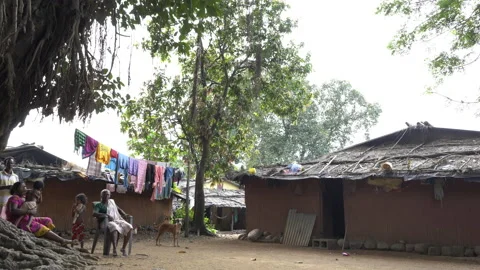 India family living in the village, Village scene in rural IndiaStock Footage