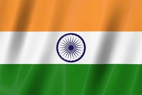 India flag, 3d flag, flag, 3d render,8k Ilustração Stock
