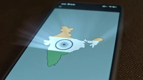 India Flag and map, presentation Stock Footage 309461557