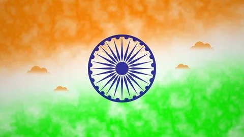 India Flag with Ashoka Chakra Render イラスト素材