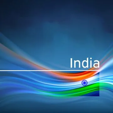 India flag background. Abstract indian flag in the blue sky. National holiday Stock Illustration